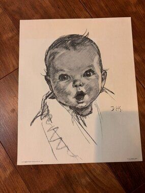 Lot of 2 Gerber Baby Lithograph Art Prints 8” x 10” Baby Food Company
